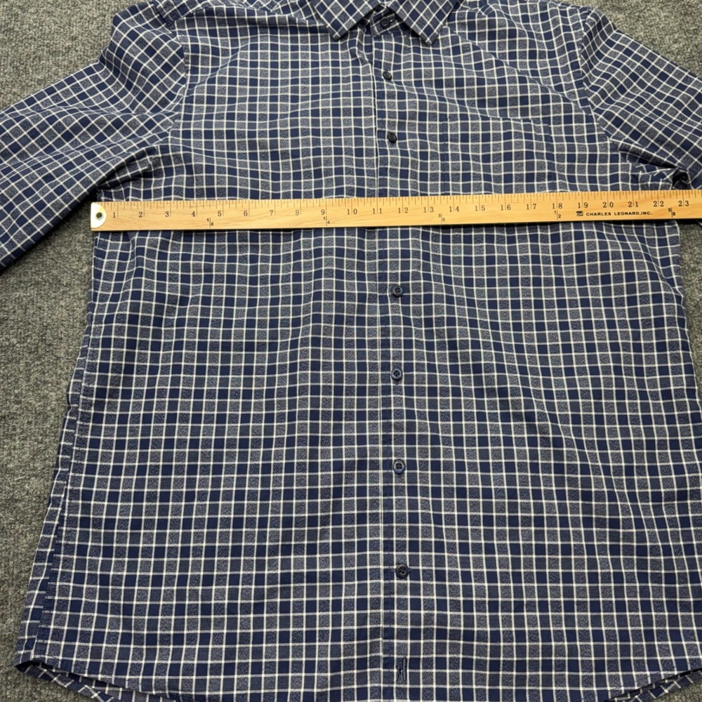 Johnnie-O Mens Navy‎ White Windowpane Check Cotton Button Down Shirt Large - Picture 4 of 8